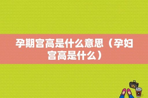 孕期宫高是什么意思（孕妇宫高是什么）