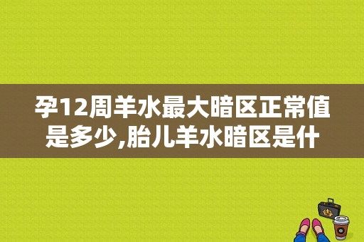 孕12周羊水最大暗区正常值是多少,胎儿羊水暗区是什么意思