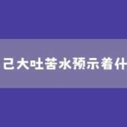 孕期吐苦水（苦水都吐出来了是什么意思）