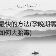 孕期怎样去胎毒（孕期怎样去胎毒最有效）