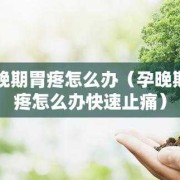 怀孕期间胃疼怎么办（孕晚期胃疼怎么办）