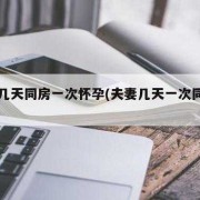 备孕期间几天同房一次（备孕期间几天同房一次比较好）