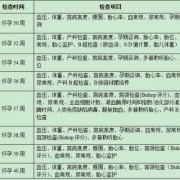 产检的消费清单,怀孕期表格