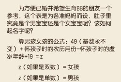 按阳历怎么算男女,孕期推算男女公式