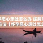 如何缓解孕期恶心（如何缓解孕期恶心想吐的感觉）