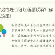 备孕期间可以喝酒吗,备孕期间能喝酒吗男生