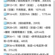 整个孕期产检费用要多少,孕期产检价格表