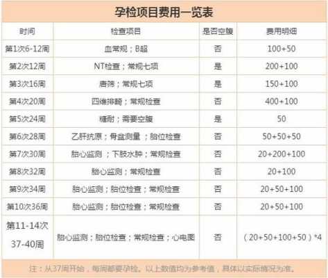 孕期检查项目一览表（孕期检查项目及费用）  第1张