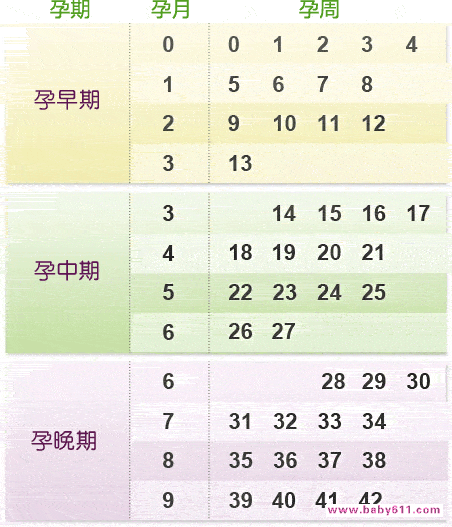 孕期计算表(孕期计算表格) 第3张 孕期计算表(孕期计算表格) 第3张