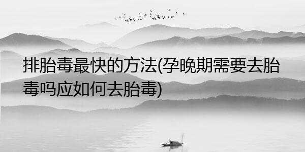 孕期怎样去胎毒(孕期怎样去胎毒最有效) 第1张 孕期怎样去胎毒(孕期怎样去胎毒最有效) 第1张